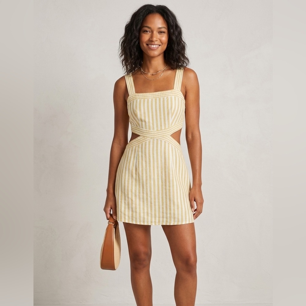 0137 - Striped Yellow Mini Dress